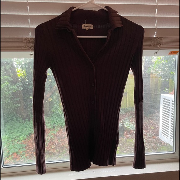 Nordstrom Open Edit Ribbed Button-Up Cardigan - Picture 2 of 4